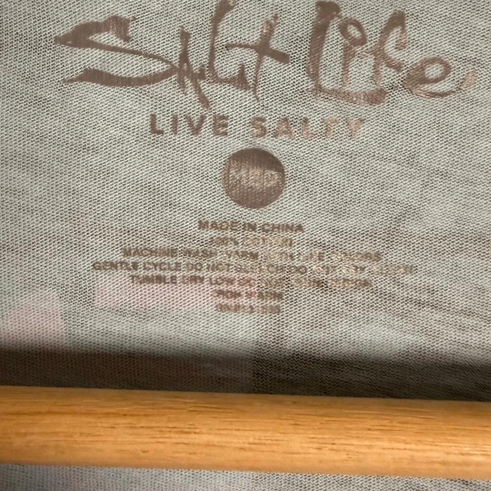 Salt Life Fish Surf Dive Men's Medium Long Sleeve Light Blue Graphic T-Shirt NWT